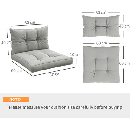 4-Piece Patio Chair Seat and Back Cushion Set - Light Grey
