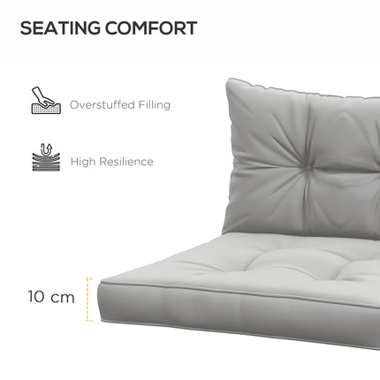 4-Piece Patio Chair Seat and Back Cushion Set - Light Grey