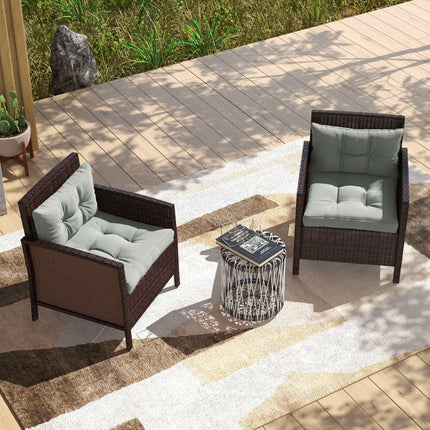 4-Piece Patio Chair Seat and Back Cushion Set - Light Grey