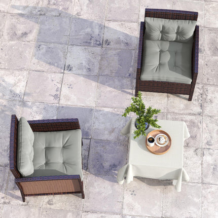4-Piece Patio Chair Seat and Back Cushion Set - Light Grey