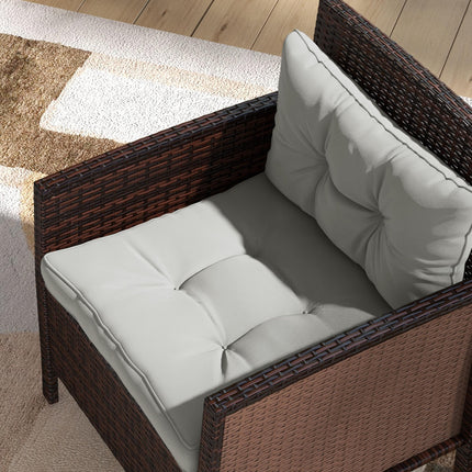 4-Piece Patio Chair Seat and Back Cushion Set - Light Grey