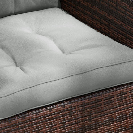 4-Piece Patio Chair Seat and Back Cushion Set - Light Grey