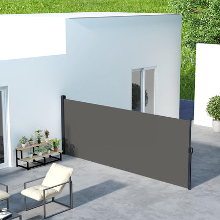 Retractable Outdoor Privacy Screen Awning with UV30+ Protection - Dark Grey