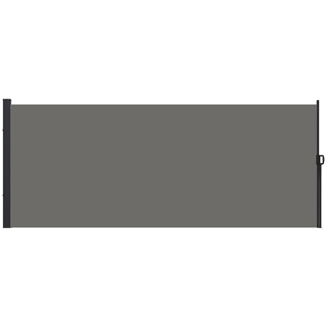 Retractable Outdoor Privacy Side Awning with UV30+ Polyester 400x180 cm - Dark Grey