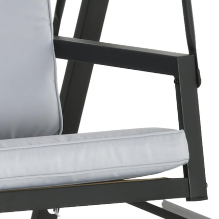 3 Seater Garden Swing Chair with Adjustable Canopy and Removable Cushions - Grey