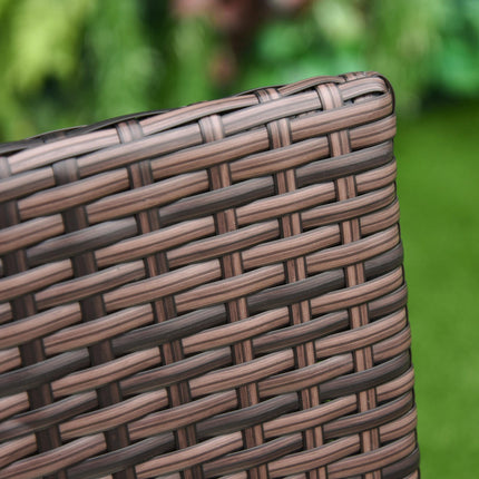 4 Piece Cushioned Rattan Chair Set With Metal Frame - Brown