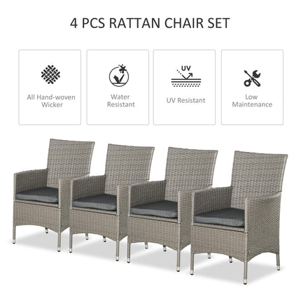 4 Piece Cushioned Rattan Patio Sofa Set with Metal Frame - Brown
