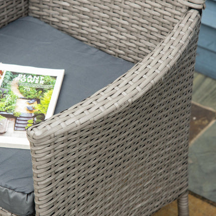 4 Piece Cushioned Rattan Patio Sofa Set with Metal Frame - Brown