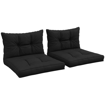 4-Piece Patio Chair Seat and Back Cushion Set - Black