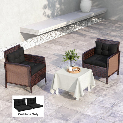 4-Piece Patio Chair Seat and Back Cushion Set - Black