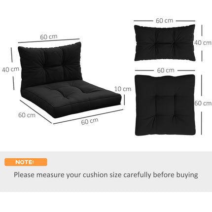 4-Piece Patio Chair Seat and Back Cushion Set - Black