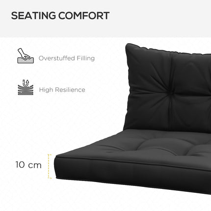 4-Piece Patio Chair Seat and Back Cushion Set - Black