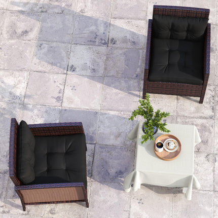 4-Piece Patio Chair Seat and Back Cushion Set - Black