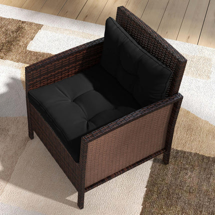 4-Piece Patio Chair Seat and Back Cushion Set - Black