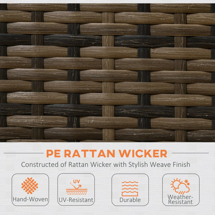 Four-Piece Rattan Outdoor Sofa Set with Storage Table - Orange/Brown