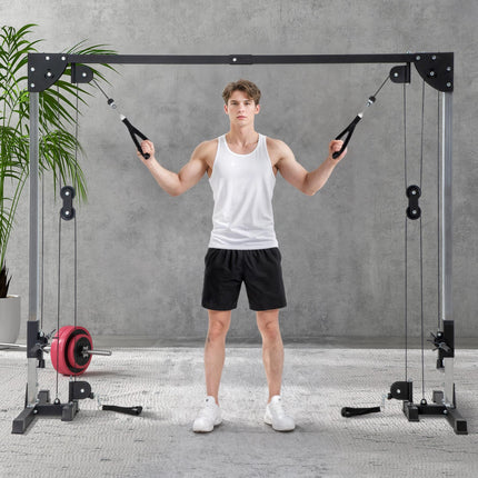 Multi Home Gyms with Cable Pulley System, Cable Crossover Machine with 4 Handles