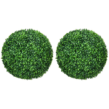Set of 2 Artificial Boxwood Ball Plants 40cm - Green