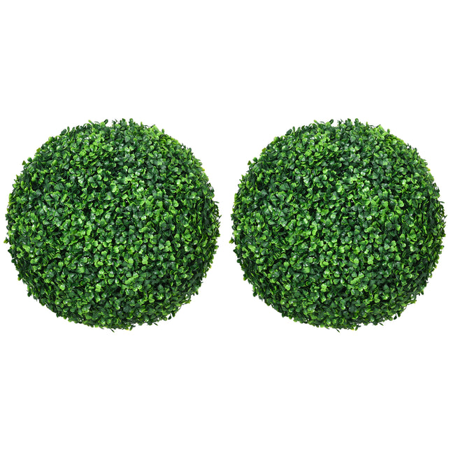 Set of 2 Artificial Boxwood Ball Plants 40cm - Green