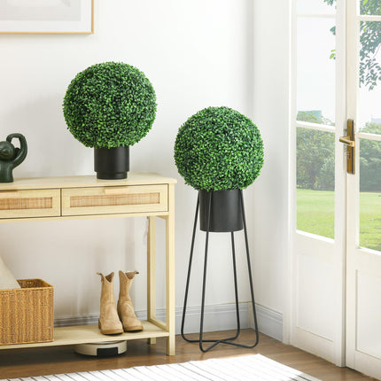 Set of 2 Artificial Boxwood Ball Plants 40cm - Green