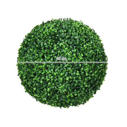 Set of 2 Artificial Boxwood Ball Plants 40cm - Green