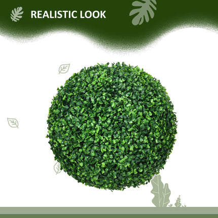 Set of 2 Artificial Boxwood Ball Plants 40cm - Green