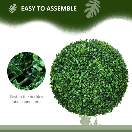 Set of 2 Artificial Boxwood Ball Plants 40cm - Green