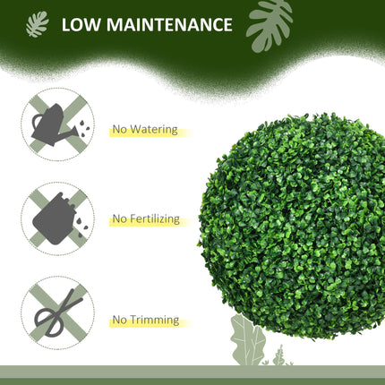 Set of 2 Artificial Boxwood Ball Plants 40cm - Green