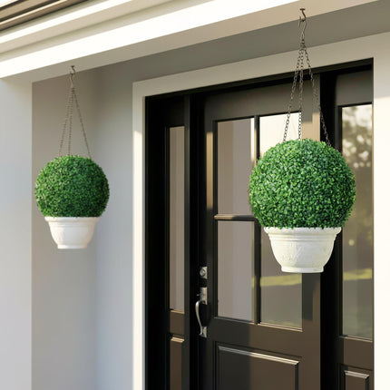 Set of 2 Artificial Boxwood Ball Plants 40cm - Green