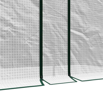 200 x 100cm Walk-In Greenhouse with Zipped Doors - White