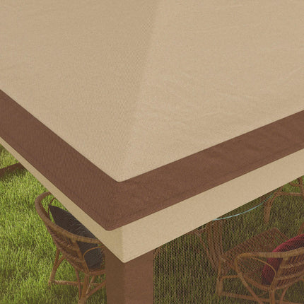 3 x 3 Metre Pop Up Gazebo with Double Roof and Netting - Khaki