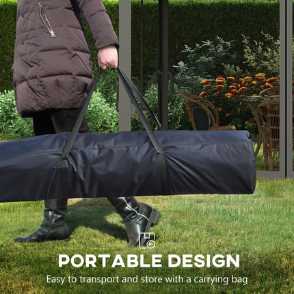 3x3 Metre Pop Up Gazebo with Double Roof and Insect Netting - Dark Grey