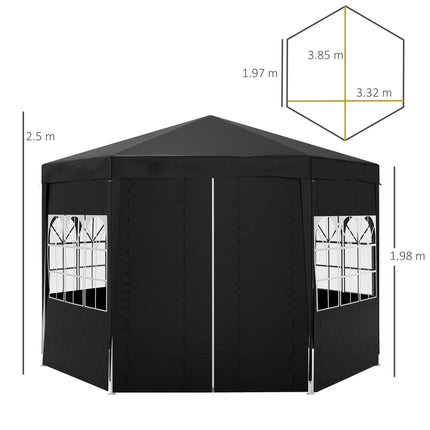 4 Metre Waterproof Party Tent with Removable Side Walls - White
