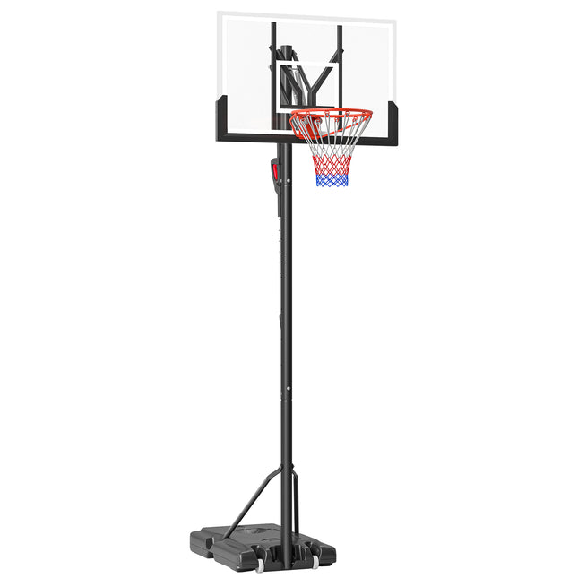 Six-Level Height Adjustable Freestanding Basketball Hoop and Stand with Wheels,