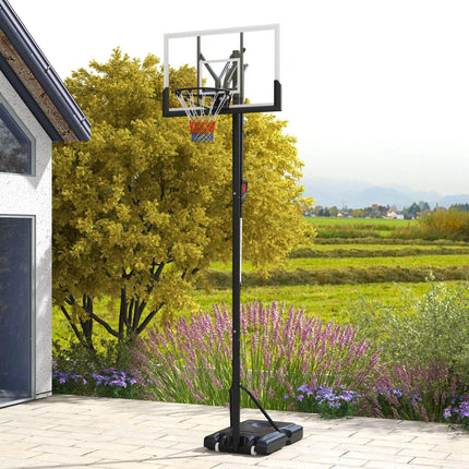 Six-Level Height Adjustable Freestanding Basketball Hoop and Stand with Wheels,