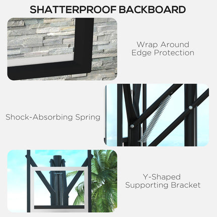 Six-Level Height Adjustable Freestanding Basketball Hoop and Stand with Wheels,
