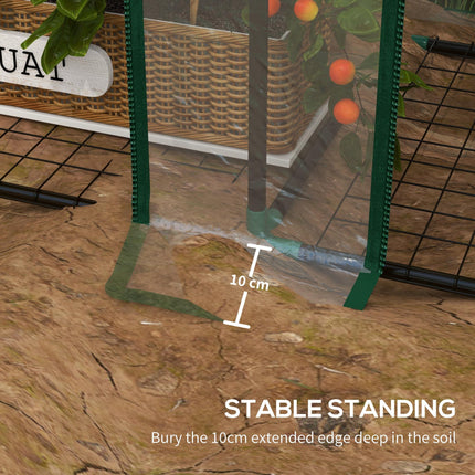 3 Tier Mini Greenhouse with Reinforced Cover and Wire Shelves - Clear