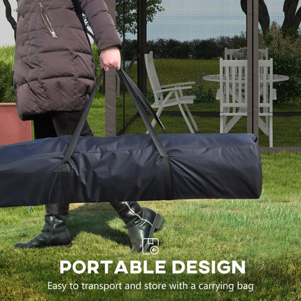 3 x 3 Metre Pop Up Gazebo with Double Roof and Netting - Light Grey
