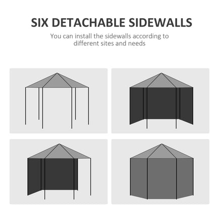 4 Metre Waterproof Party Tent Gazebo with 6 Removable Side Walls - White