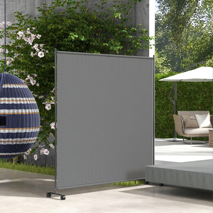 Outdoor Privacy Screen 183 x 181cm with Wheels - Dark Grey