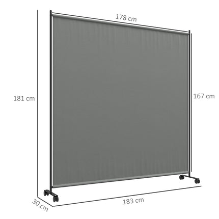 Outdoor Privacy Screen 183 x 181cm with Wheels - Dark Grey