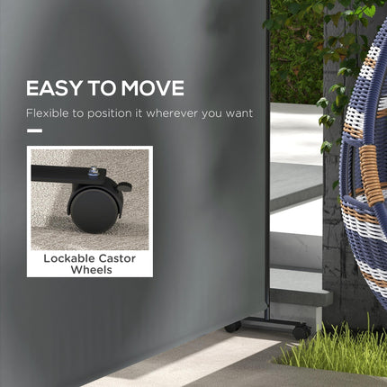 Outdoor Privacy Screen 183 x 181cm with Wheels - Dark Grey