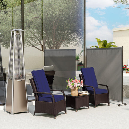 Outdoor Privacy Screen 183 x 181cm with Wheels - Dark Grey