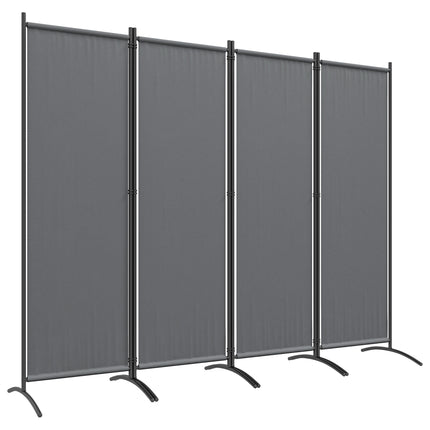 4 Panel Folding Garden Privacy Divider Screen with Wide Feet - Dark Grey