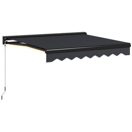 Electric Retractable Awning 2.5x2m with LED Lights Aluminium Frame - Grey