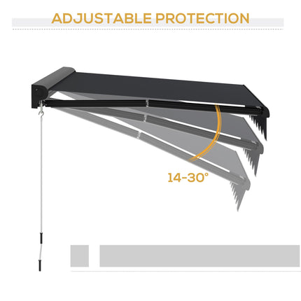Electric Retractable Awning 2.5x2m with LED Lights Aluminium Frame - Grey