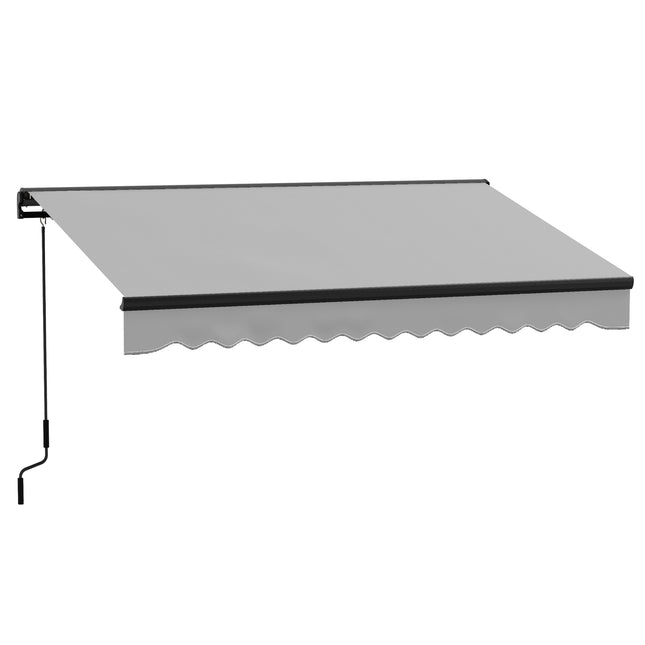 Retractable Electric Awning 295x200cm with Aluminium Frame - Light Grey