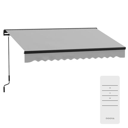 Retractable Electric Awning 295x200cm with Aluminium Frame - Light Grey