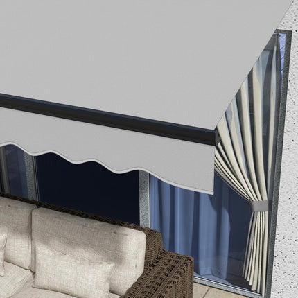 Retractable Electric Awning 295x200cm with Aluminium Frame - Light Grey