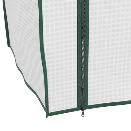 Three Tier Mini Greenhouse with Steel Frame and Mesh Shelves - White