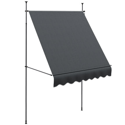 Retractable Patio Awning Shelter with UV30+ Protection Adjustable Height - Dark Grey